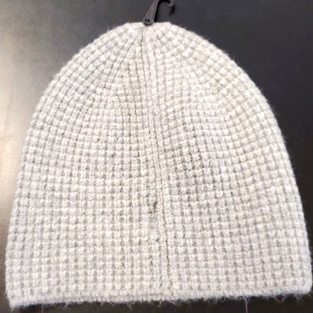 Express gray knit beanie hat